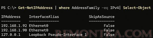 Get-NetIPAddress SkipAsSource