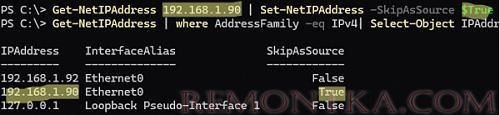 PowerShell включить skipassource для IP адреса