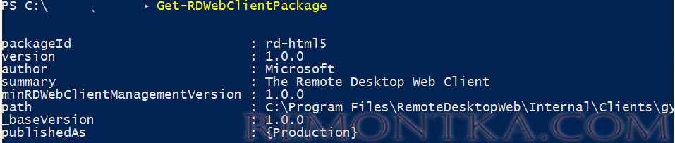 Get-RDWebClientPackage 