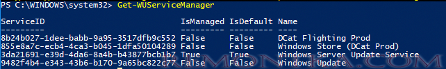 Get-WUServiceManager - источникиа обновлений