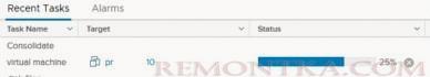 выполняется задание запуск консолидации виртуальных дисков vmware