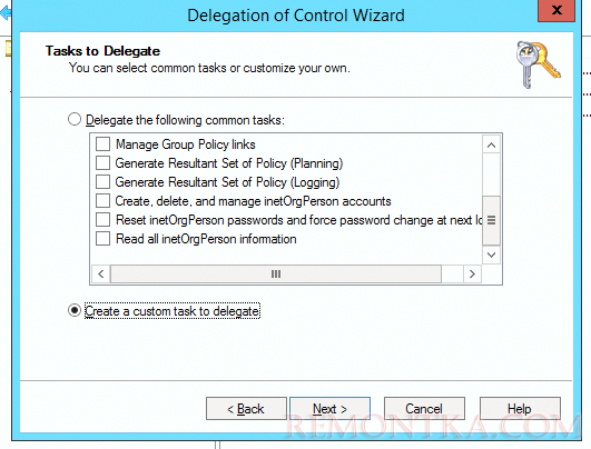 Create a custom task to delegate