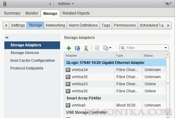 esxi HBA адаптеры QLogic 57840 10/20 Gigabit Ethernet Adapter 