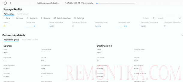 настройка Storage Replication из Windows Admin Center 