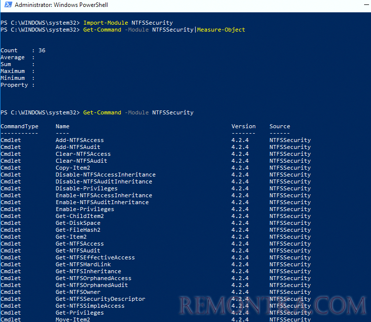 NTFSSecurity модуль powershell для управления правами на файлы и папки