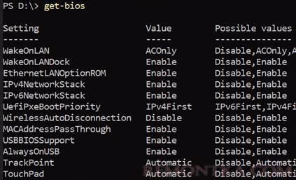 get-bios вывести настройки BIOS с помощью PowerShell