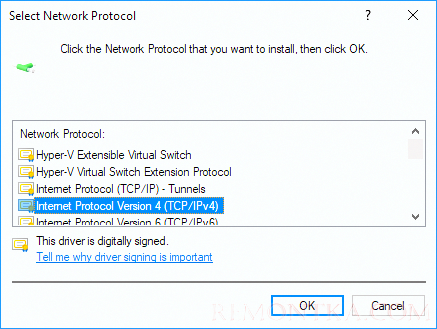 Установить протокол Internet Protocol version 4 (TCP/IPv4) 