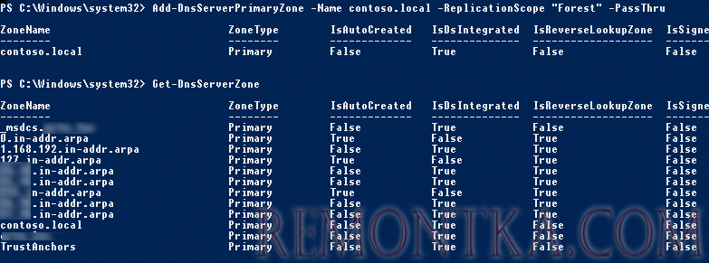 Add-DnsServerPrimaryZone 