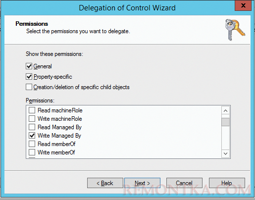 делегирование прав Write Description + Write Managed By в AD на компьютеры