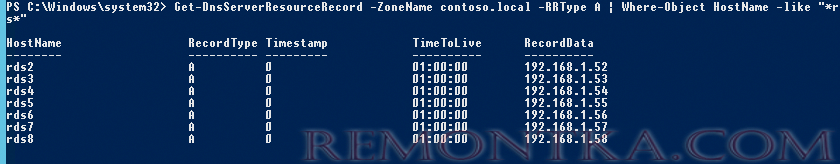 Get-DnsServerResourceRecord Where-Object 