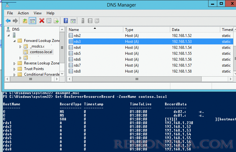 массовое создание a записей dns из powershell