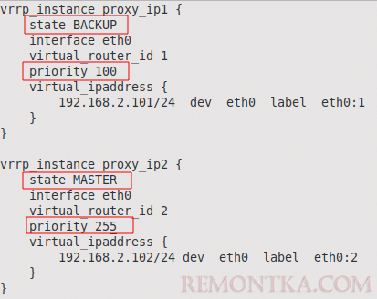 keepalived - конфиг backup сервера