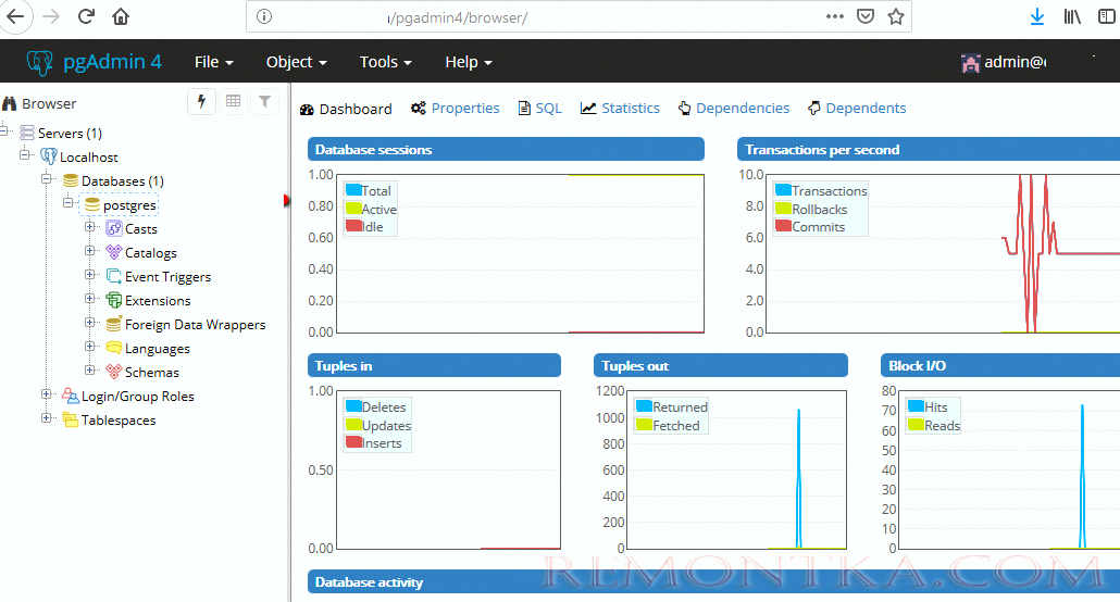 pgAdmin4 веб интерфейс управления