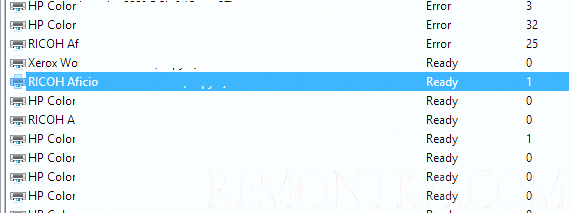 принтер на принт-сервере ready/готов