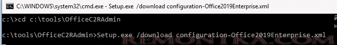 Setup.exe /download configuration-Office2019Enterprise.xml - скачать office 2019 корпоративный дистрибутив 