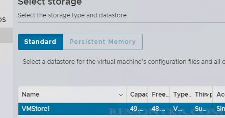 выбрать хранилище для ВМ
