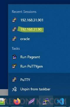 быстрые ссылки Windows putty для запуска ssh туннеля