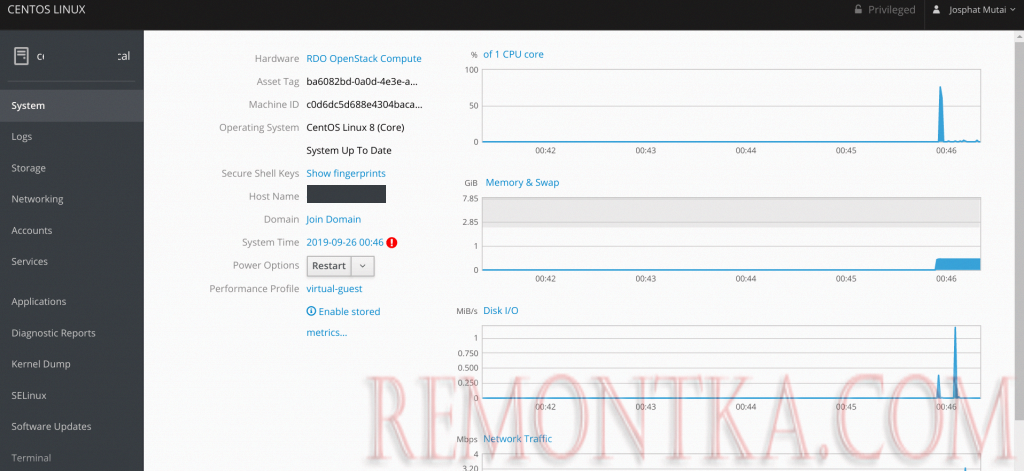 Cockpit - веб интерфейс управления сервером centos 8