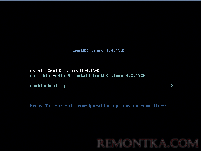 Install CentOS Linux 8.0.1905