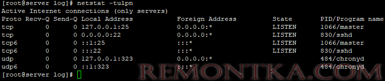 netstat -tulpn проверка открытых портов