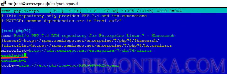 настройка репозитория remi для php