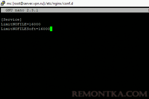 nginx.conf настроить limitnofile
