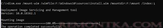 dism.exe /mount-wim /wimfile - смонтировать установочный образ windows 10