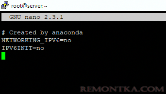 отключить IPV6INIT=no