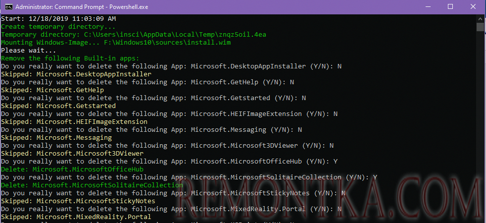 removeapps.ps1 pathtowim - скрипт удаления втсроенных приложений из образа windows 10