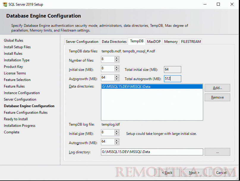 настройка параметров tempdb в sql server