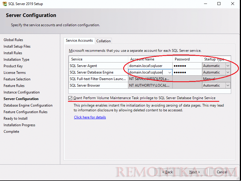 запуск sql server под доменной учетной записью