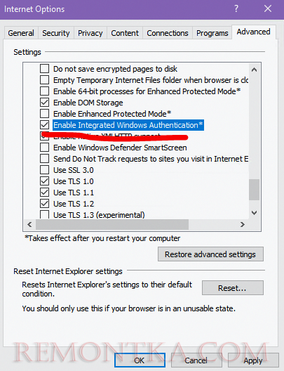 Enable Integrated Windows Authentication