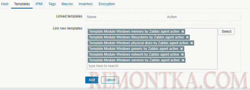 шаблоны zabbix для windows