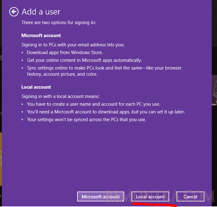 создать local account windows 10