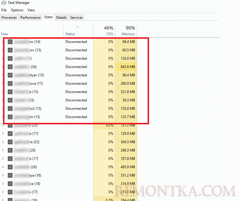 disconnected сесии не отключаются на rds/rdp сервере