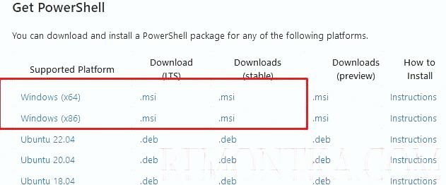 скачать MSI установщик PowerShell для windows