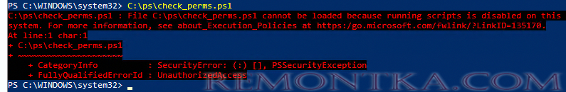 Не удается загрузить файл ps1, так как выполнение скриптов запрещено для данной системы.