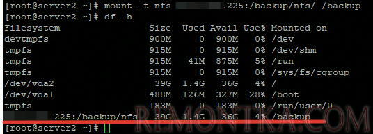 подключение nfs каталога через mount в fstab