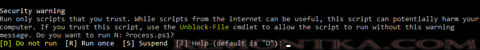 Run only scripts that you trust. While scripts from the internet can be useful, this script can potentially harm your computer. If you trust this script, use the Unblock-File cmdlet to allow the script to run without this warning message 