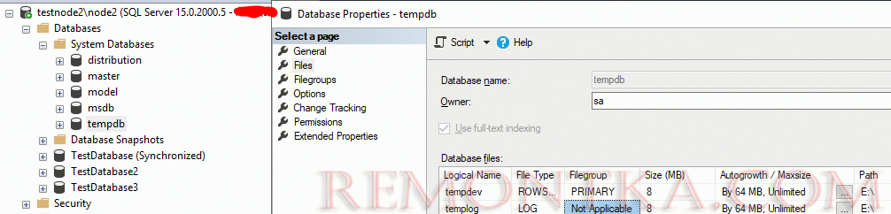 настройки файлов tempdb в sql server
