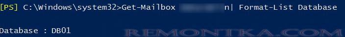 Get-Mailbox Database - определить базу в которой находится ящик пользователя 