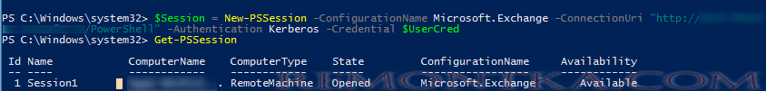 New-PSSession Microsoft.Exchange - удаленное подключение к on-prem exchange из powershell