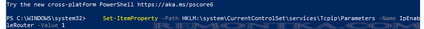 IpEnableRouter включить маршрутизацию в windows через реестр