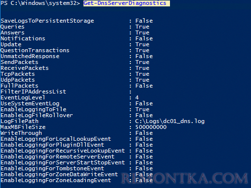 Get-DnsServerDiagnostics