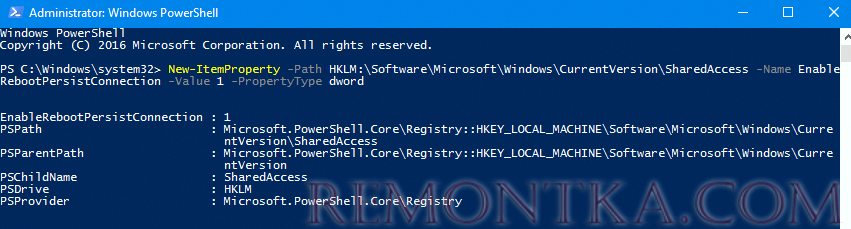 параметр реестра EnableRebootPersistConnection 
