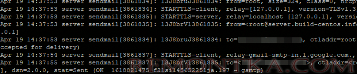 smtp логи отправки в var/log/maillog