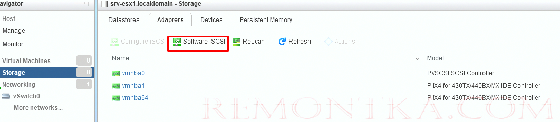включить software iscsi в vmware esxi
