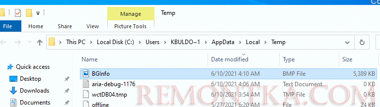 файл BGInfo.bmp в temp