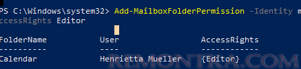 Add-MailboxFolderPermission доступ на просмотр календаря другого пользователя