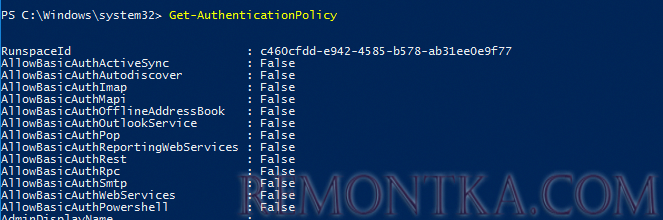Get-AuthenticationPolicy - AllowBasicAuth